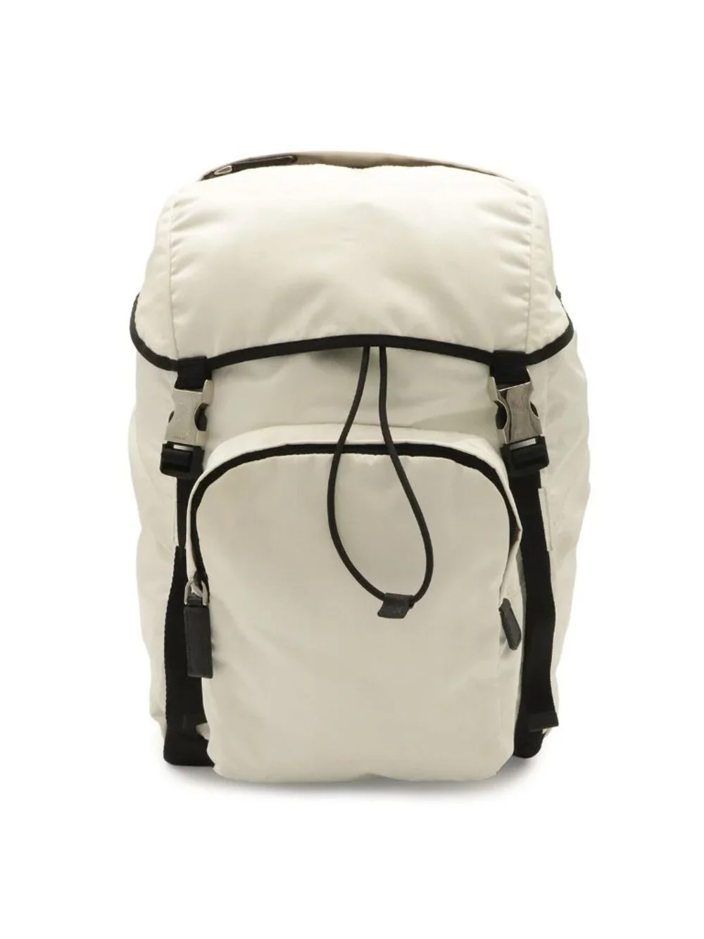 Prada Backpack Nylon Leather Bianco White Silver Domestic Boutique Purchase